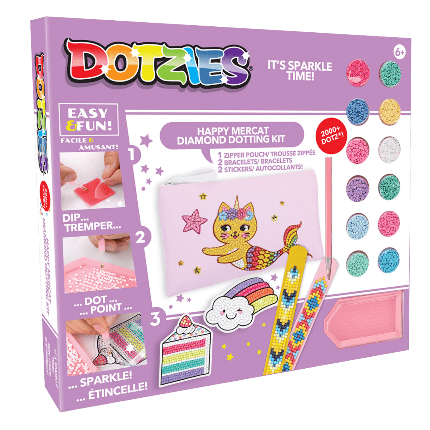 Diamond Dotz Dotzies Mercat Activity Set Diamond Painting Kits for Kids - Diamond Art Kits a Relaxing Creative Craft Kit with Dotz Gems