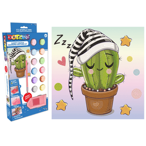 Diamond Dotz Dotzies Sleepy Cactus Plant Diamond Painting Kits for Kids - Diamond Art Kits a Relaxing Creative Craft Kit with Dotz Gems 9.1"x9.1"