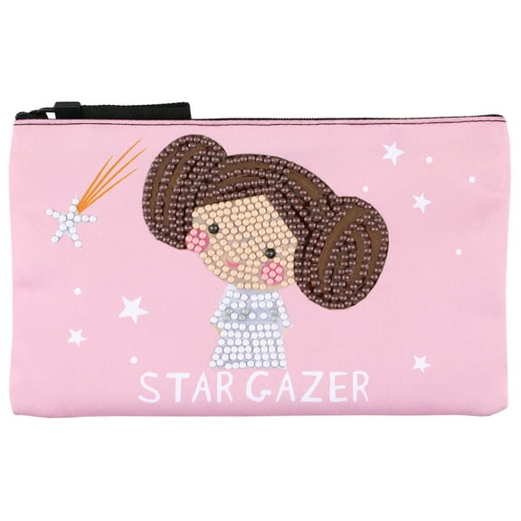 Diamond Dotz Dotzies Star Wars Leia Star Gazer Zipper Pouch – Diamond Painting Bags for DIY Crafts, Diamond Painting Purse, Travel Organizer & Gift for Kids & Adults 7.75x4.5