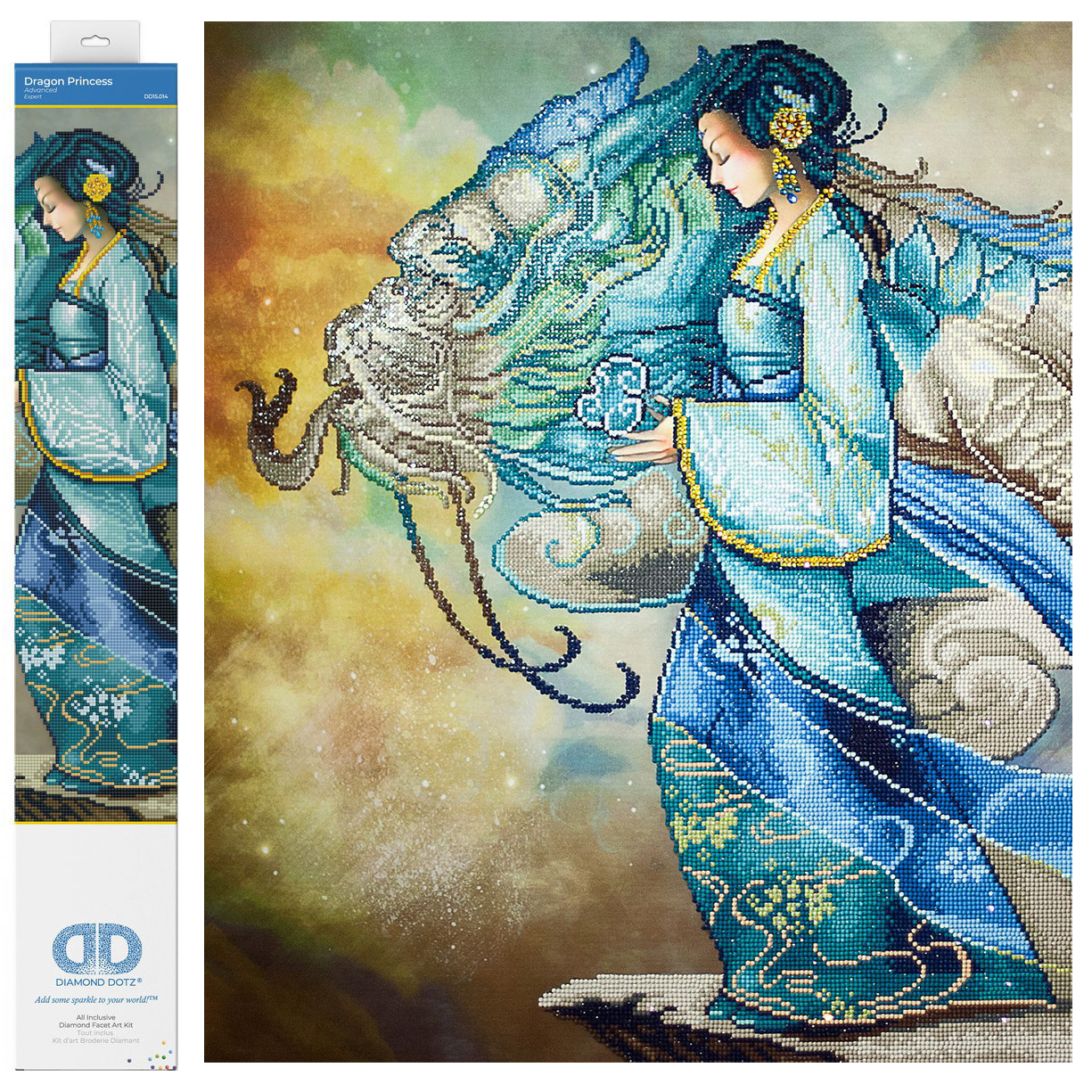 Diamond Dotz Dragon Princess Diamond Painting Kits for Adults - Diamond Art Kits a Relaxing Creative Craft Kit with Dotz Gems 26.4x33.5