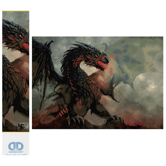 Diamond Dotz Dragon�s Lair mythical Diamond Painting Kits for Adults - Diamond Art Kits a Relaxing Creative Craft Kit with Dotz Gems 19.5"x27.8"