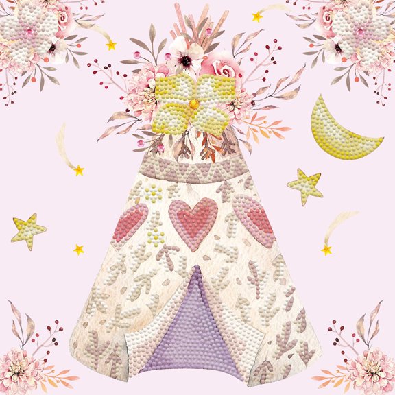 Diamond Dotz Dreamy Tee Pee Dotz Box Home Diamond Painting Kits for Adults - Diamond Art Kits a Relaxing Creative Craft Kit with Dotz Gems 11"x11"