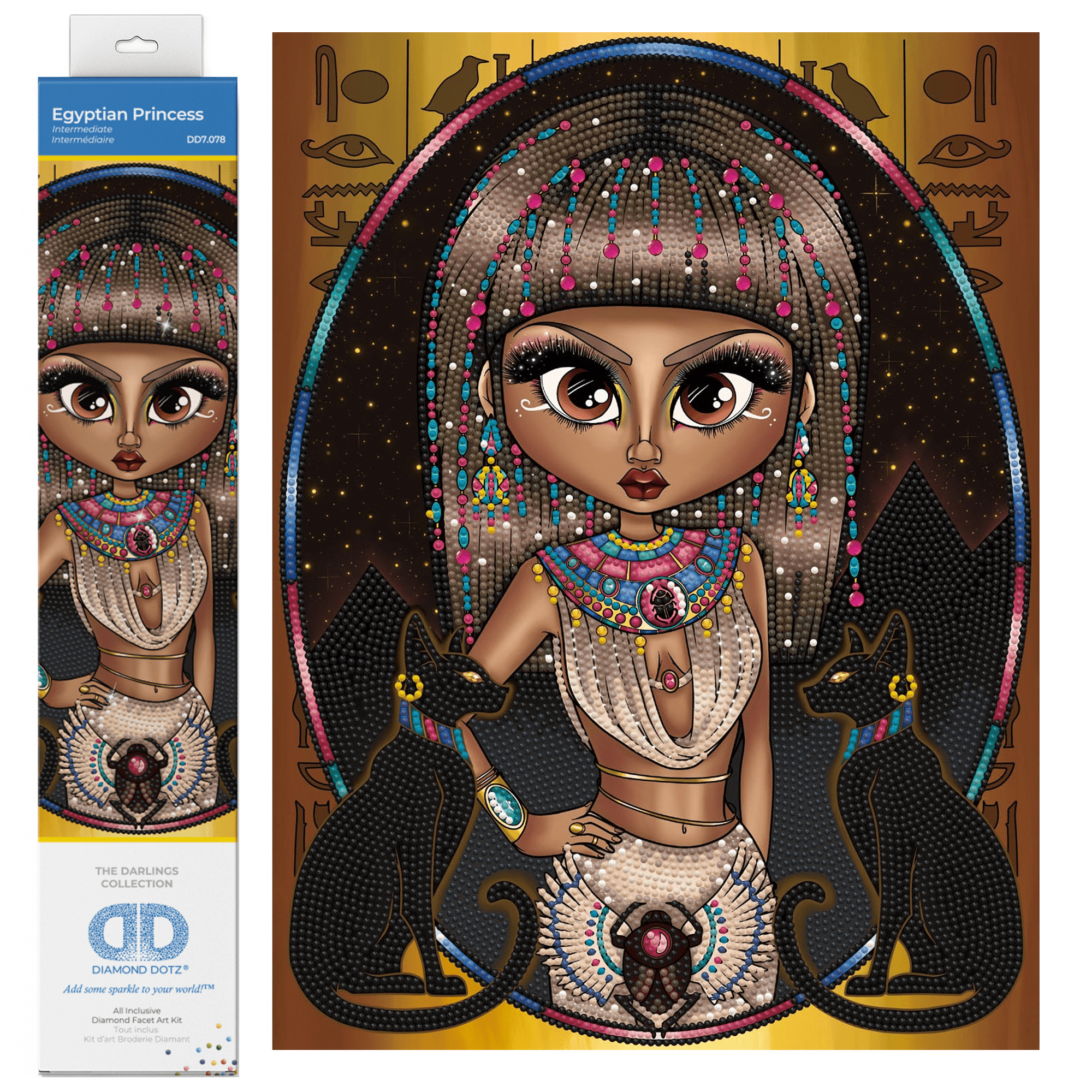 Diamond Dotz Egyptian Princess Women Diamond Painting Kits for Adults - Diamond Art Kits a Relaxing Creative Craft Kit with Dotz Gems 15.8"x11.8"