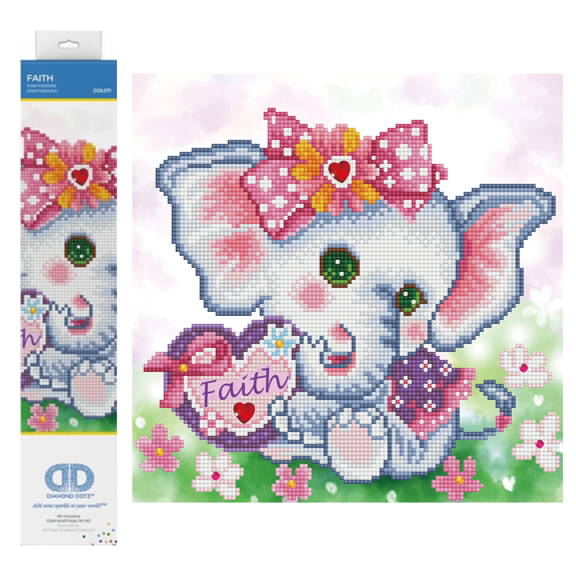 Diamond Dotz Faith Elephant Diamond Painting Kits for Adults - Diamond Art Kits a Relaxing Creative Craft Kit with Dotz Gems  12"x12"