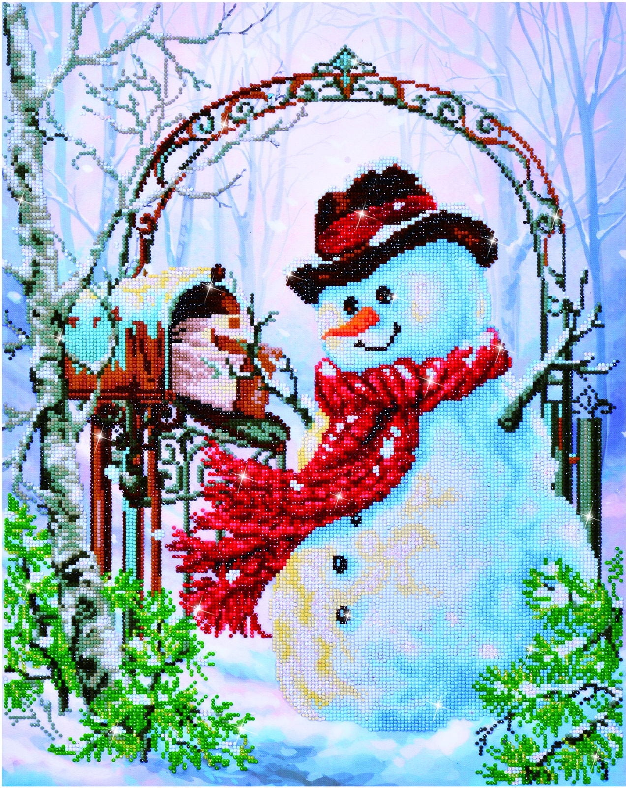 Diamond Dotz Father Snow Snowman Diamond Painting Kits for Adults - Diamond Art Kits a Relaxing Creative Craft Kit with Dotz Gems 24"x20"