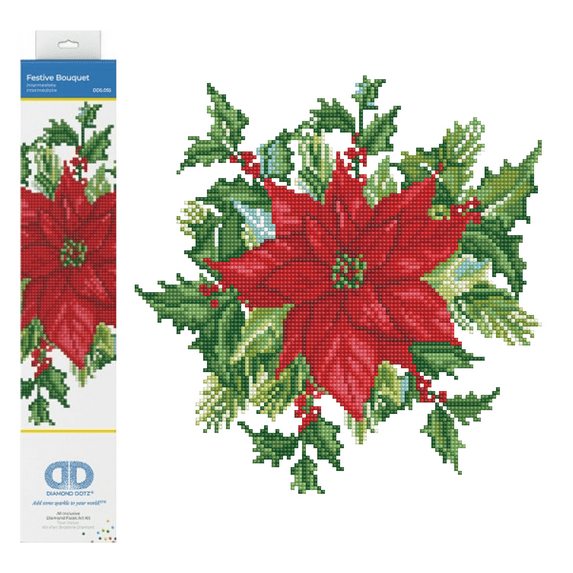 Diamond Dotz Festive Bouquet Floral Diamond Painting Kits for Adults - Diamond Art Kits a Relaxing Creative Craft Kit with Dotz Gems 12"x12"
