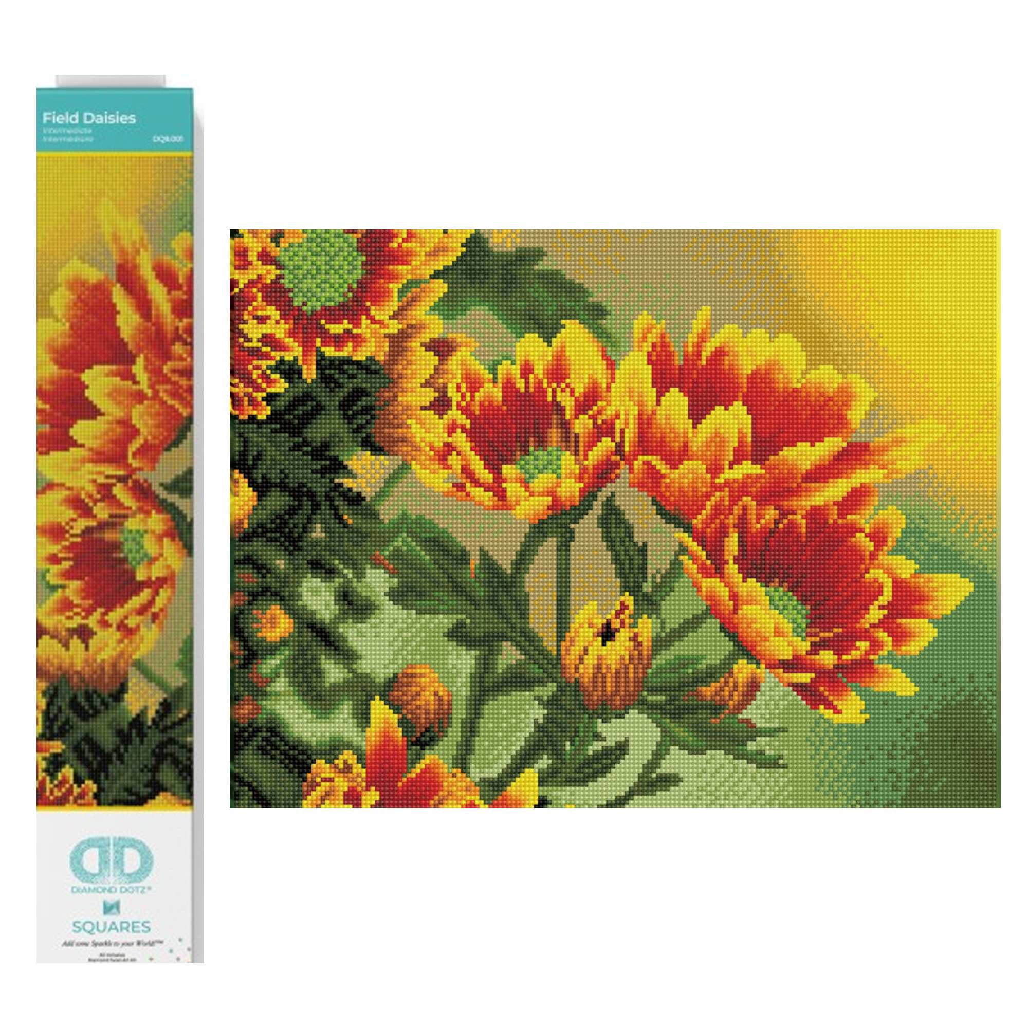 Diamond Dotz Stained Glass Flowers Kit - Adult Diamond Painting Craft 24x16 Inch Full Drill Art