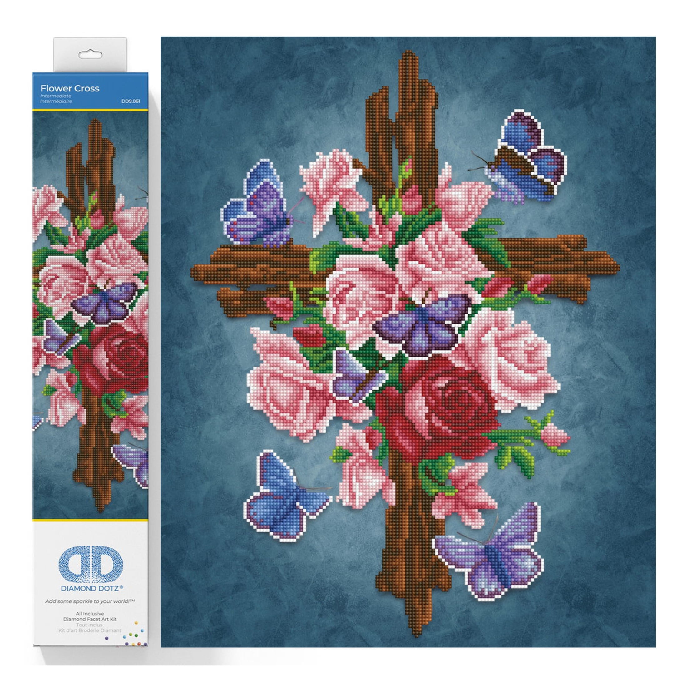 Diamond Dotz Flower Cross Diamond Painting Kits for Adults - Diamond Art Kits a Relaxing Creative Craft Kit with Dotz Gems 16x20