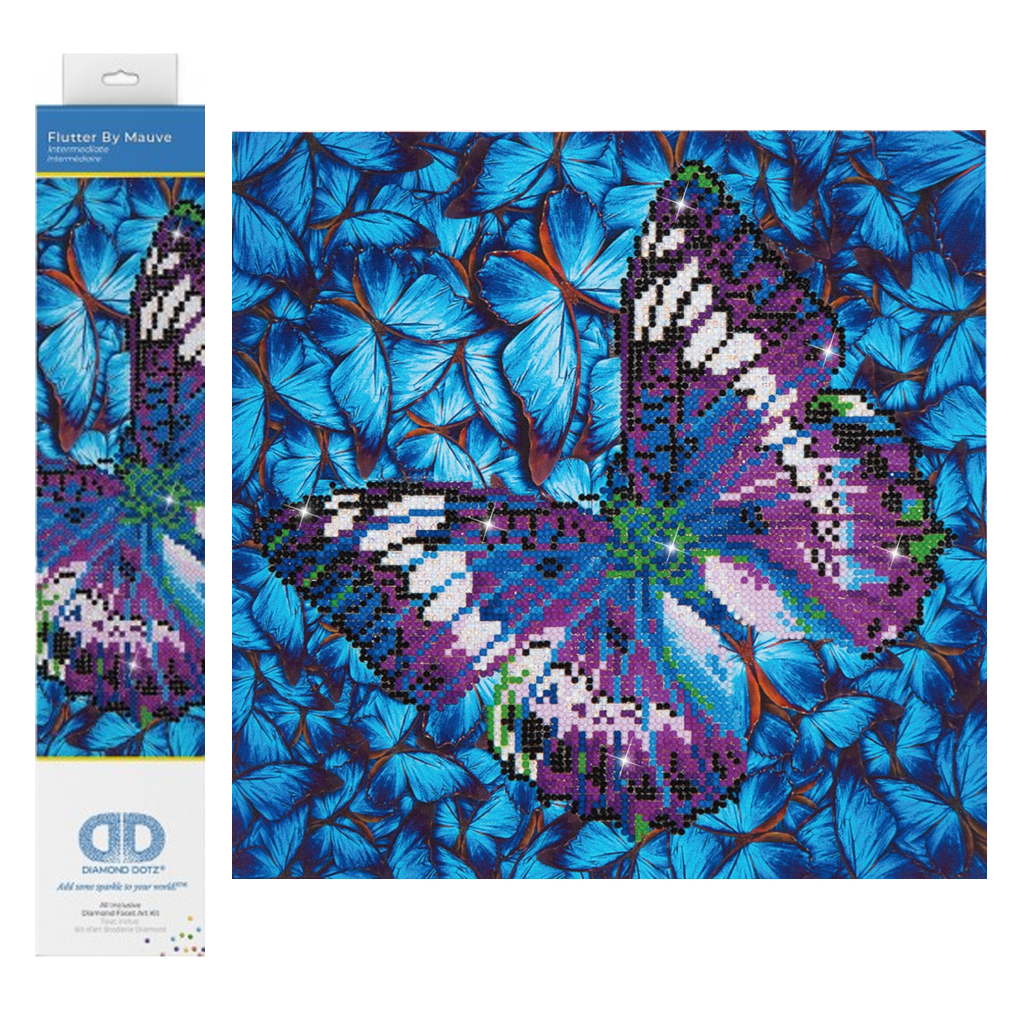 Diamond Dotz Flutter by Mauve Butterflies Diamond Painting Kits for Adults - Diamond Art Kits a Relaxing Creative Craft Kit with Dotz Gems 12"x12"