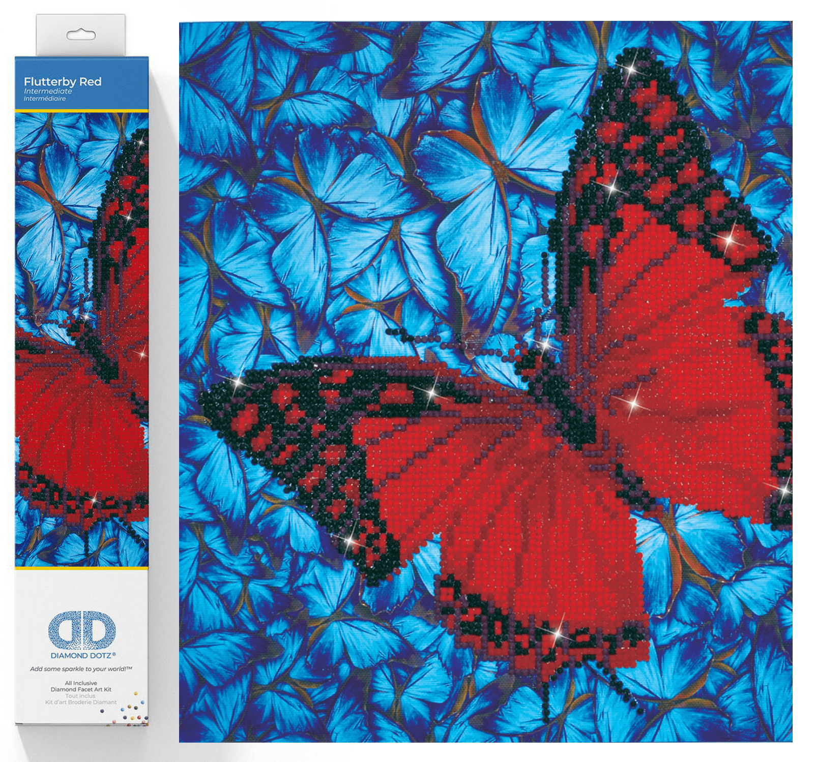 Diamond Dotz Flutterby Red Diamond Painting Kits for Adults - Diamond Art Kits a Relaxing Creative Craft Kit with Dotz Gems 12x12