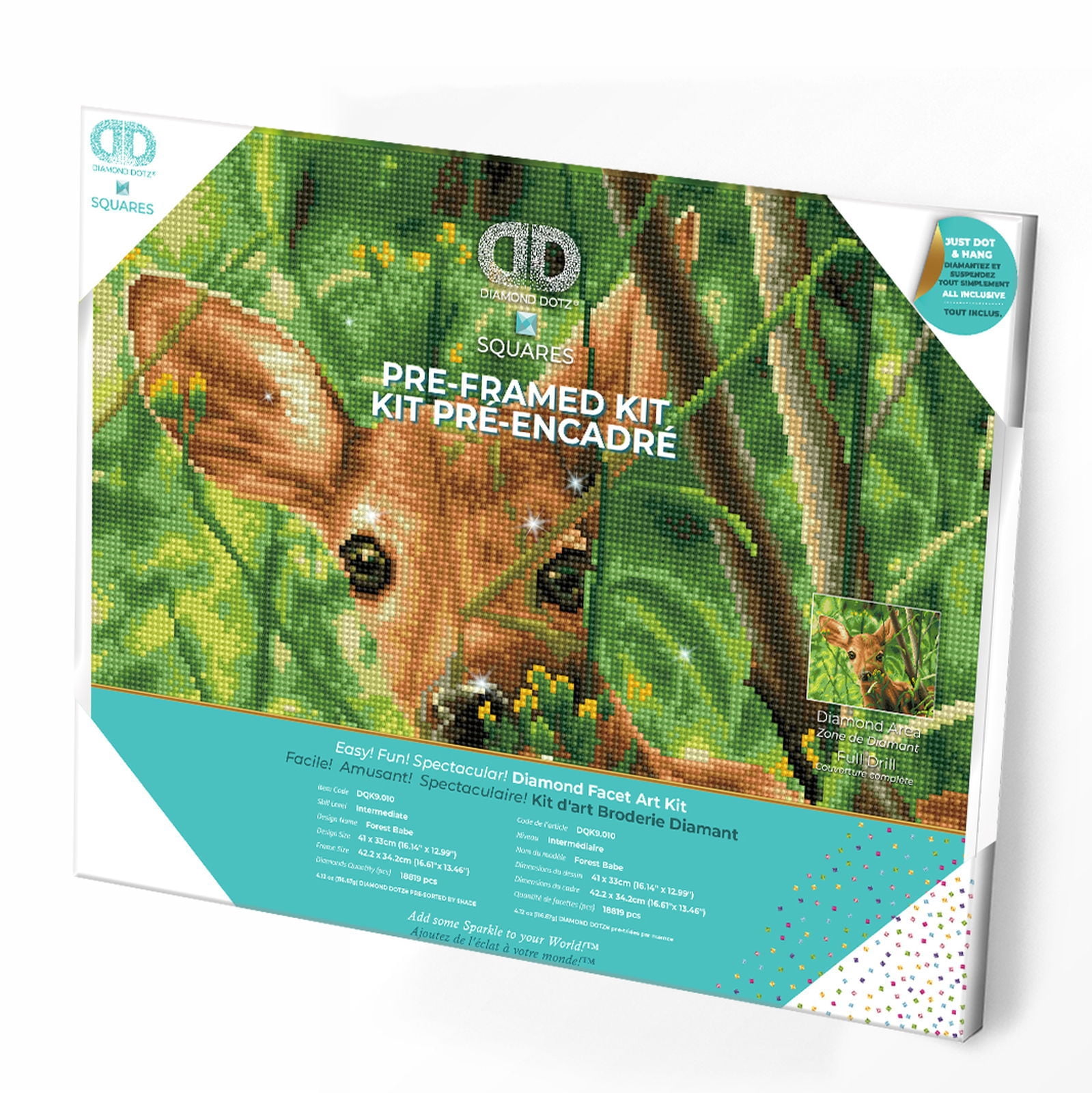 Diamond Dotz Forest Babe - Pre-Framed Kit Deer Diamond Painting Kits for Adults - Diamond Art Kits a Relaxing Creative Craft Kit with Dotz Gems  16"x13"