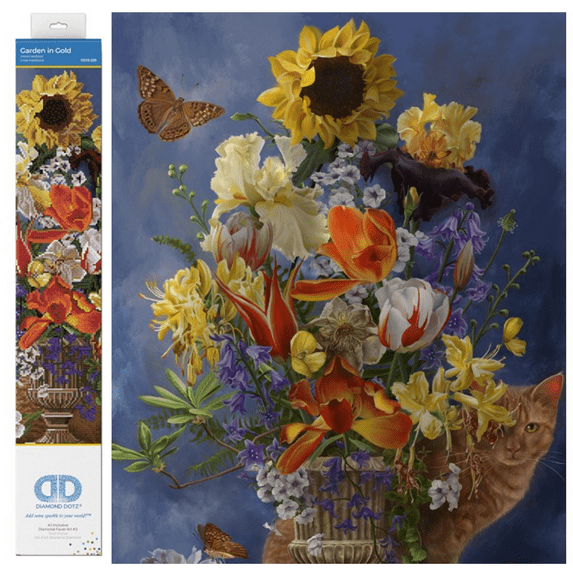 Diamond Dotz Garden in Gold Diamond Painting Kits for Adults - Diamond Art Kits a Relaxing Creative Craft Kit with Dotz Gems 28.4x20.5