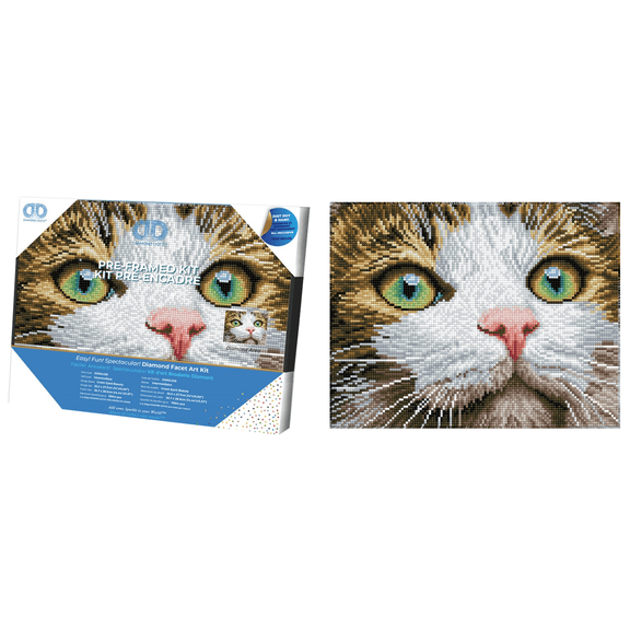 Diamond Dotz Green Eyed Beauty with Frame Cat Diamond Painting Kits for Adults - Diamond Art Kits a Relaxing Creative Craft Kit with Dotz Gems 11"x14"