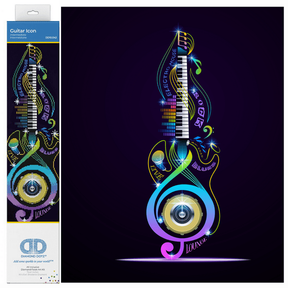 Diamond Dotz Guitar Icon Diamond Painting Kits for Adults - Diamond Art Kits a Relaxing Creative Craft Kit with Dotz Gems 12x30