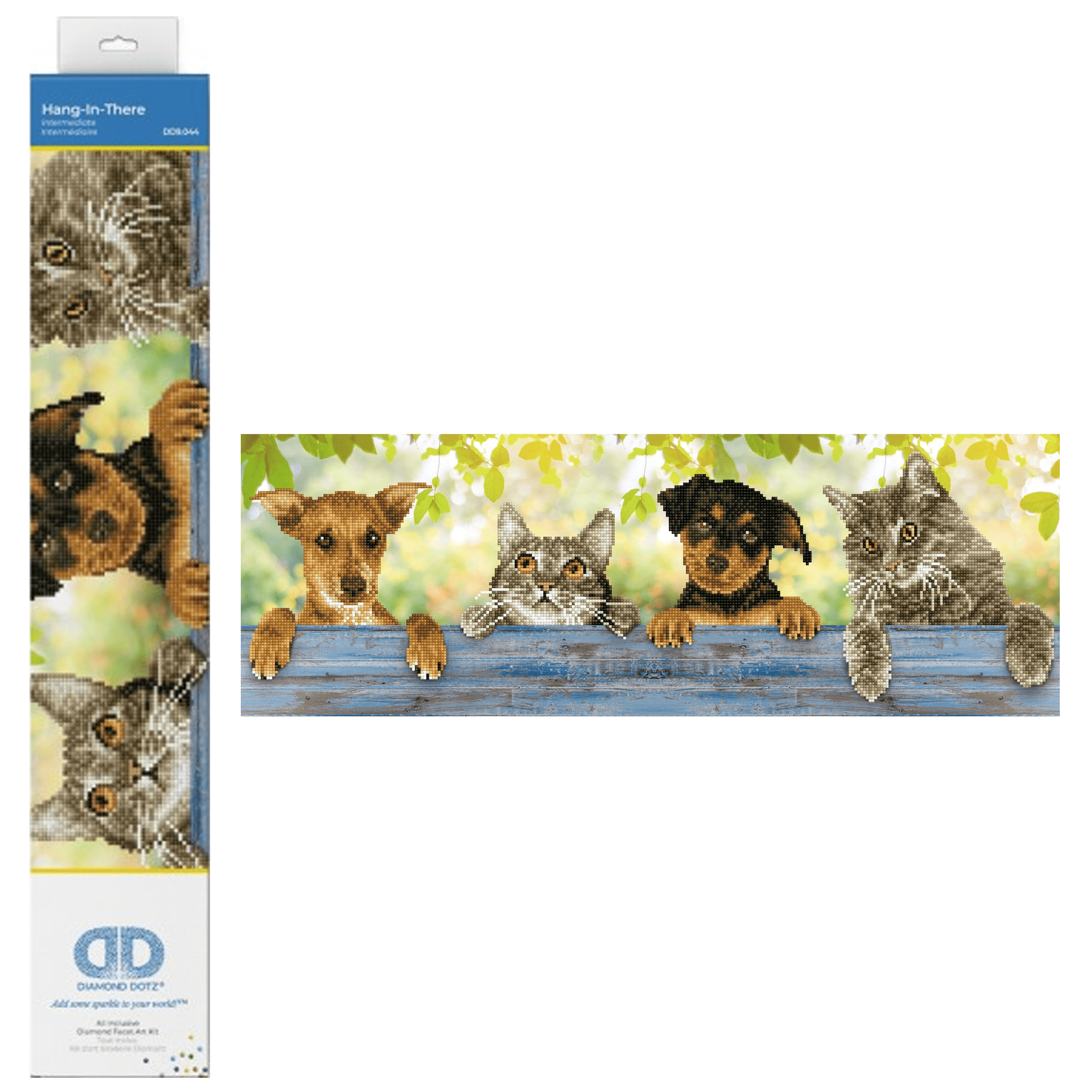 Diamond Dotz Hang in There Animal Diamond Painting Kits for Adults - Diamond Art Kits a Relaxing Creative Craft Kit with Dotz Gems 31"x11"