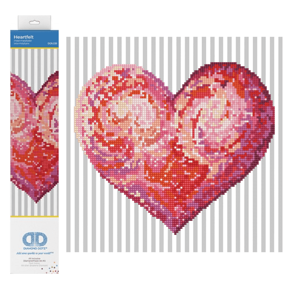 DIAMOND DOTZ Heartfelt Hearts Diamond Painting Kit - 12" x 12"