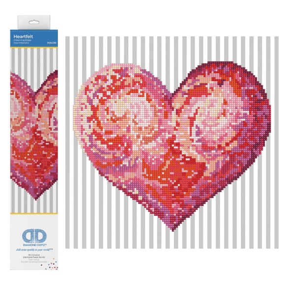DIAMOND DOTZ Heartfelt Hearts Diamond Painting Kit - 12" x 12"