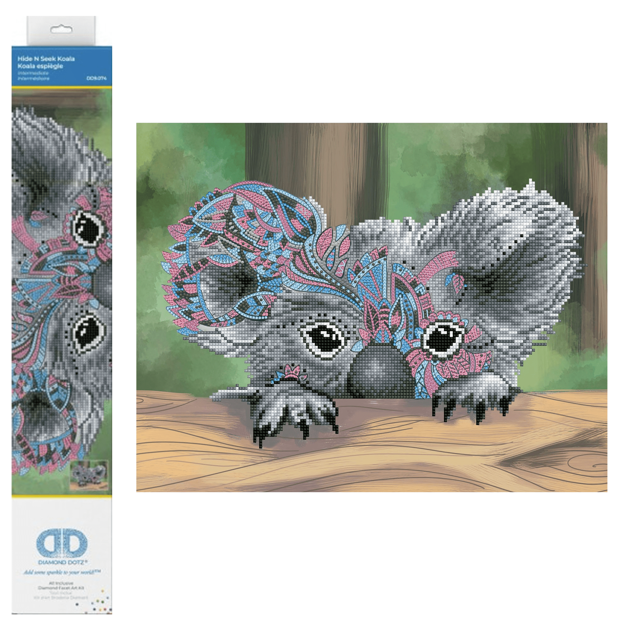 Diamond Dotz Hide N Seek Koala Diamond Painting Kits for Adults - Diamond Art Kits a Relaxing Creative Craft Kit with Dotz Gems 17.9"x14"