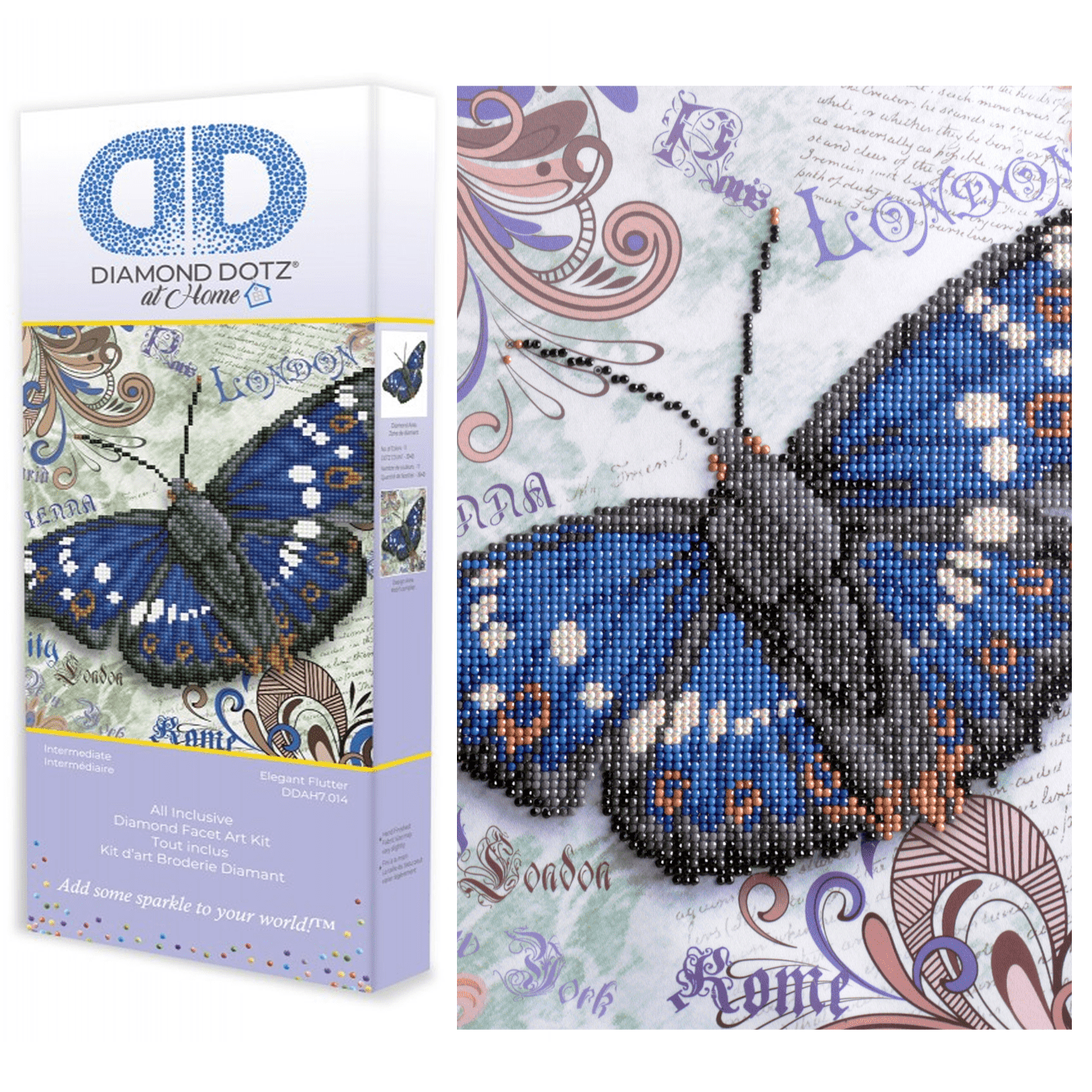 Diamond Dotz at Home - Elegant Flutter, Partial Drill, Round Dotz, Diamond Painting Kits, Diamond Art Kits for Adults, Gem Art,  Diamond Art, Diamond Dotz, 15"x15"