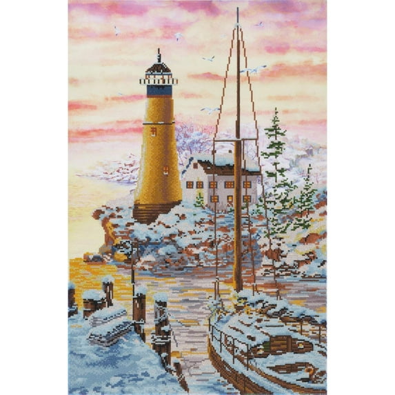 Diamond Dotz at Home - Guide me Home, Partial Drill, Round Dotz, Diamond Painting Kits, Diamond Art Kits for Adults, Lighthouse Diamond Art, Diamond Art, Diamond Dotz, 20"x31"