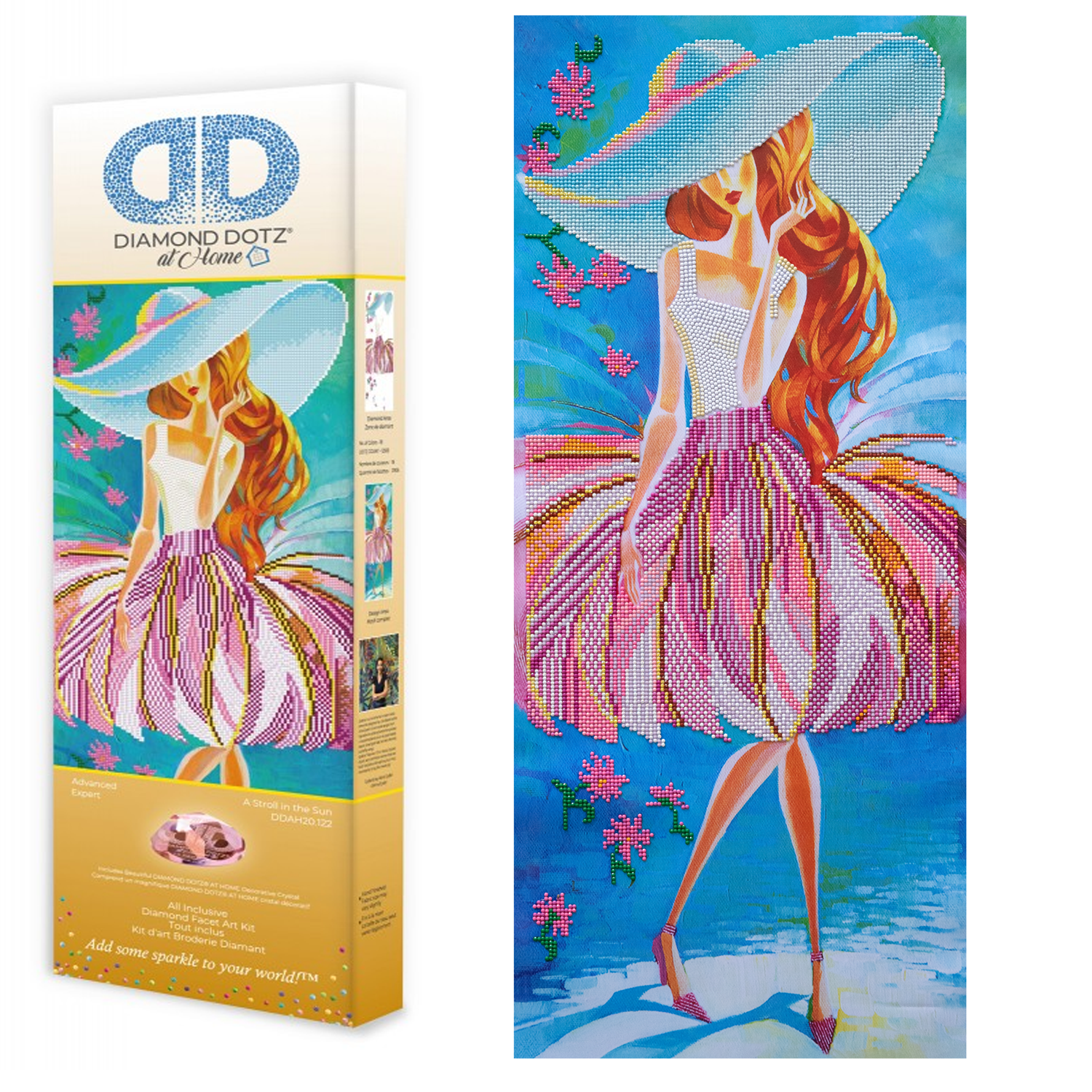 Diamond Dotz at Home - A Stroll in the Sun, Partial Drill, Round Dotz, Diamond Painting Kits, Diamond Art Kits for Adults, Gem Art,  Diamond Art, Diamond Dotz, 13"x30"