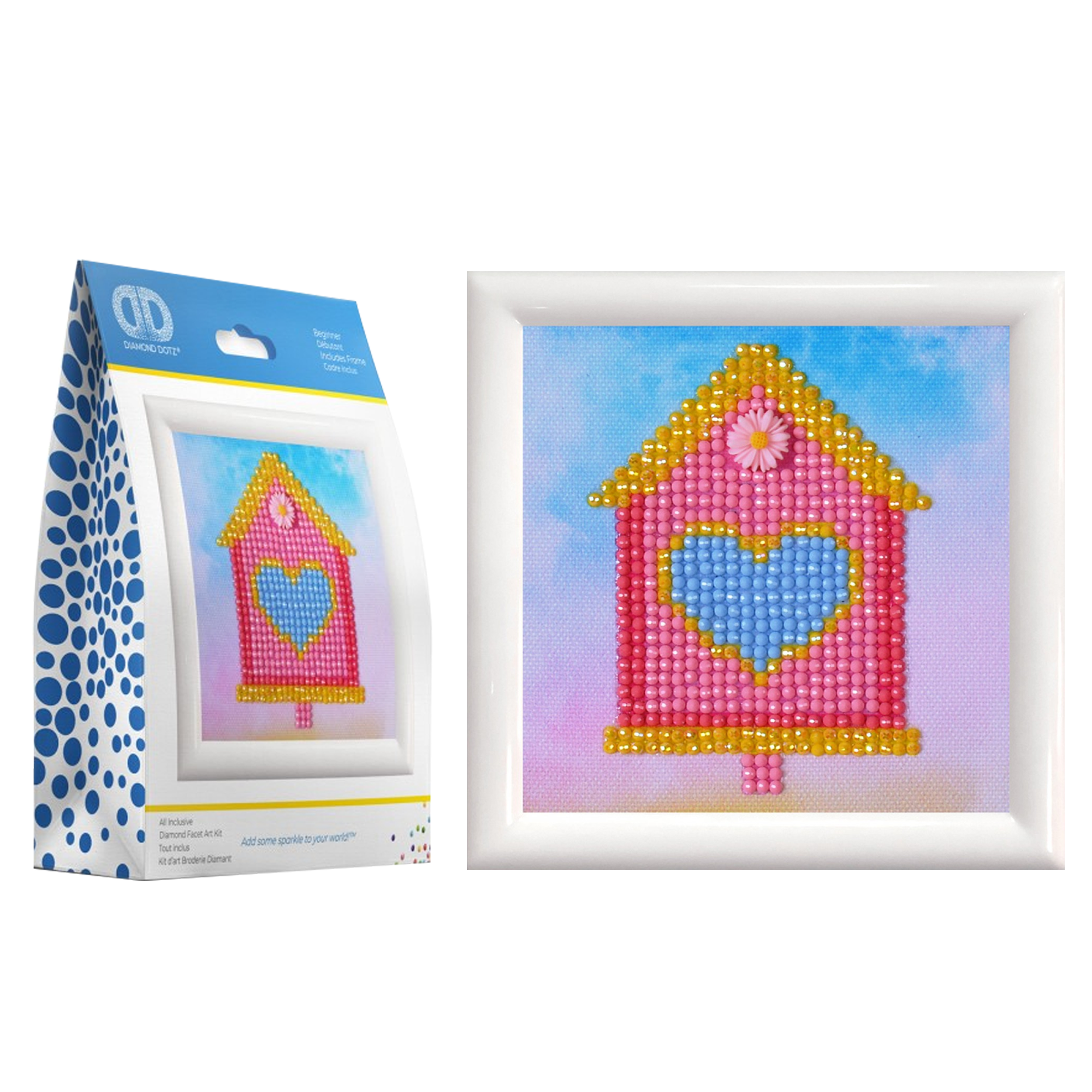 Diamond Dotz Home Sweet Home Kit with Frame House Diamond Painting Kits for Adults - Diamond Art Kits a Relaxing Creative Craft Kit with Dotz Gems 3.5"x3.5"
