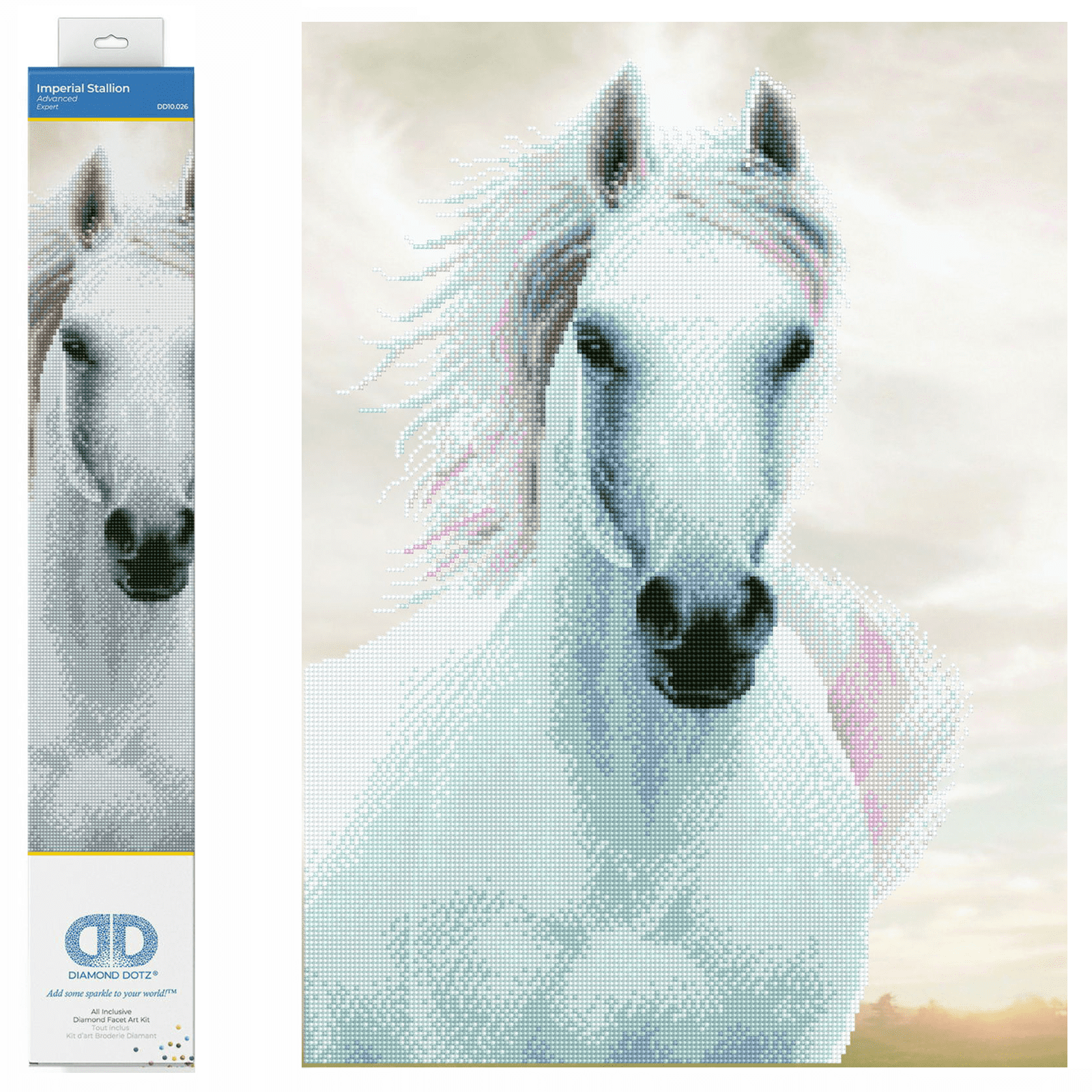 Diamond Dotz Imperial Stallion Horse Diamond Painting Kits for Adults - Diamond Art Kits a Relaxing Creative Craft Kit with Dotz Gems 25.6"x16.9"
