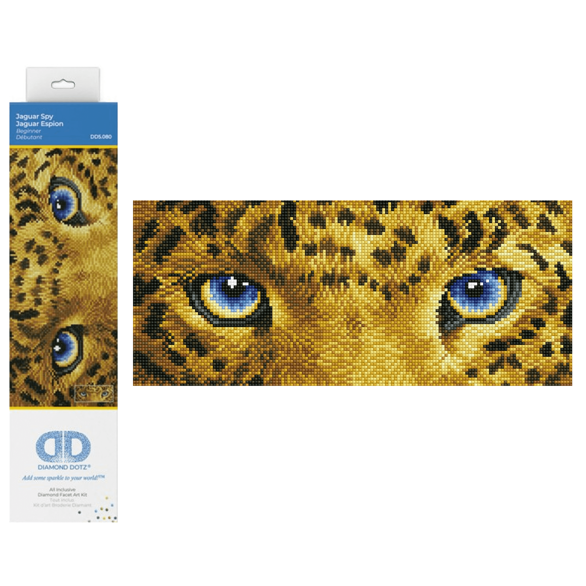 Diamond Dotz Jaguar Spy Eyes Diamond Painting Kits for Adults - Diamond Art Kits a Relaxing Creative Craft Kit with Dotz Gems 7.1"x16.5"