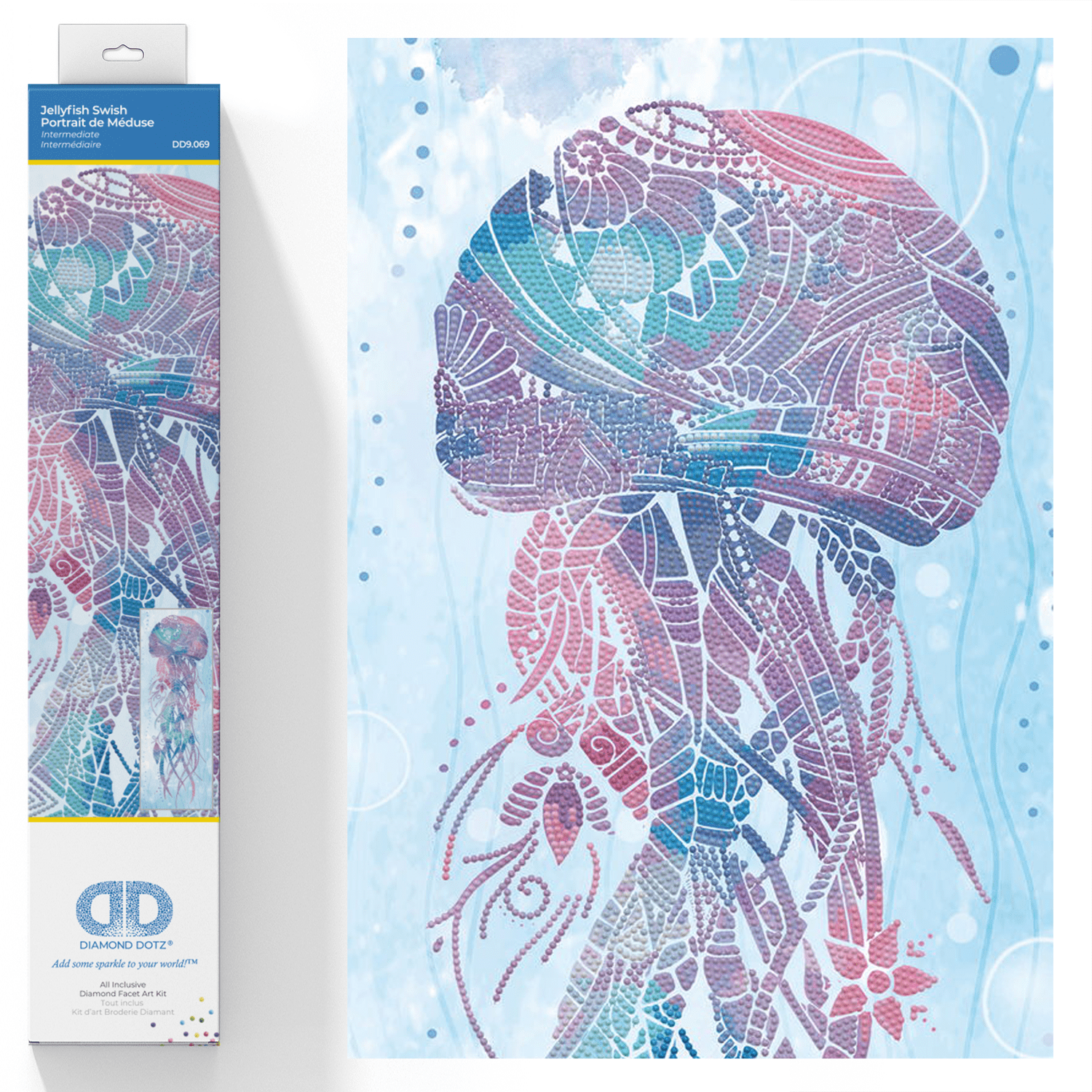 Diamond Dotz Jellyfish Swish Diamond Painting Kits for Adults - Diamond Art Kits a Relaxing Creative Craft Kit with Dotz Gems 30x11