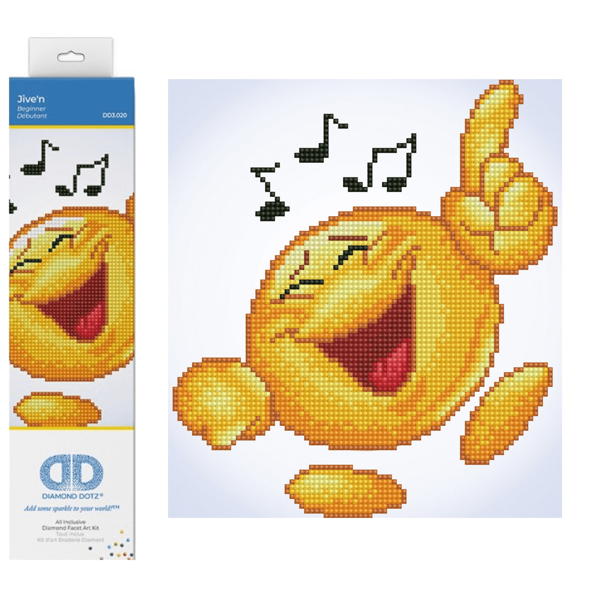 Diamond Dotz Jive'n Music Emoji Diamond Painting Kits for Adults - Diamond Art Kits a Relaxing Creative Craft Kit with Dotz Gems 10.2"x9.1"
