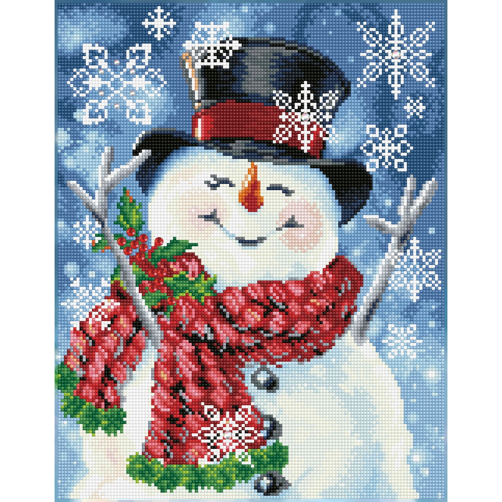 Diamond Dotz Joyful Jolly Snowman Diamond Painting Kits for Adults - Diamond Art Kits a Relaxing Creative Craft Kit with Dotz Gems 18x14