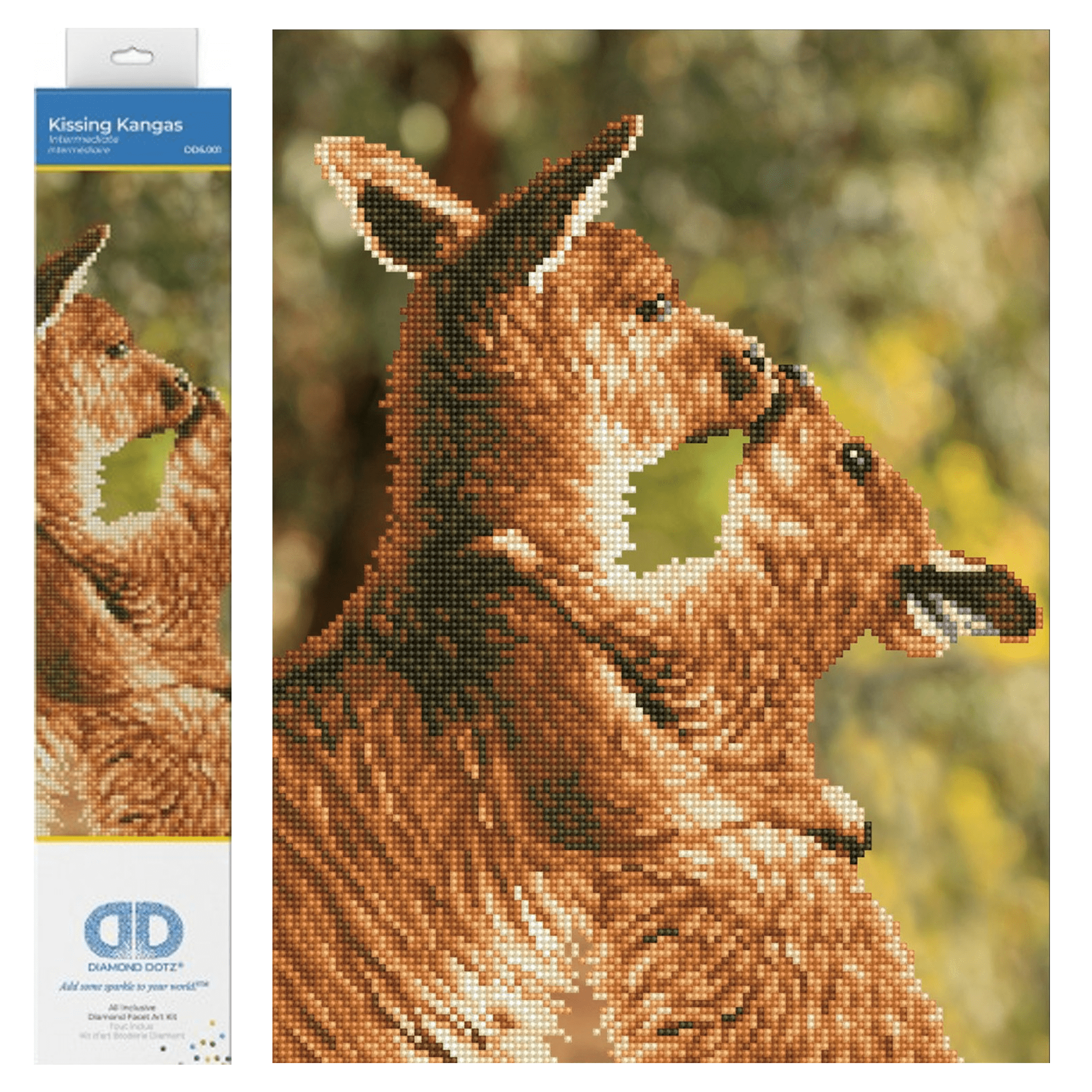 Diamond Dotz Kissing Kangas Animal Diamond Painting Kits for Adults - Diamond Art Kits a Relaxing Creative Craft Kit with Dotz Gems 16.1"x12.2"
