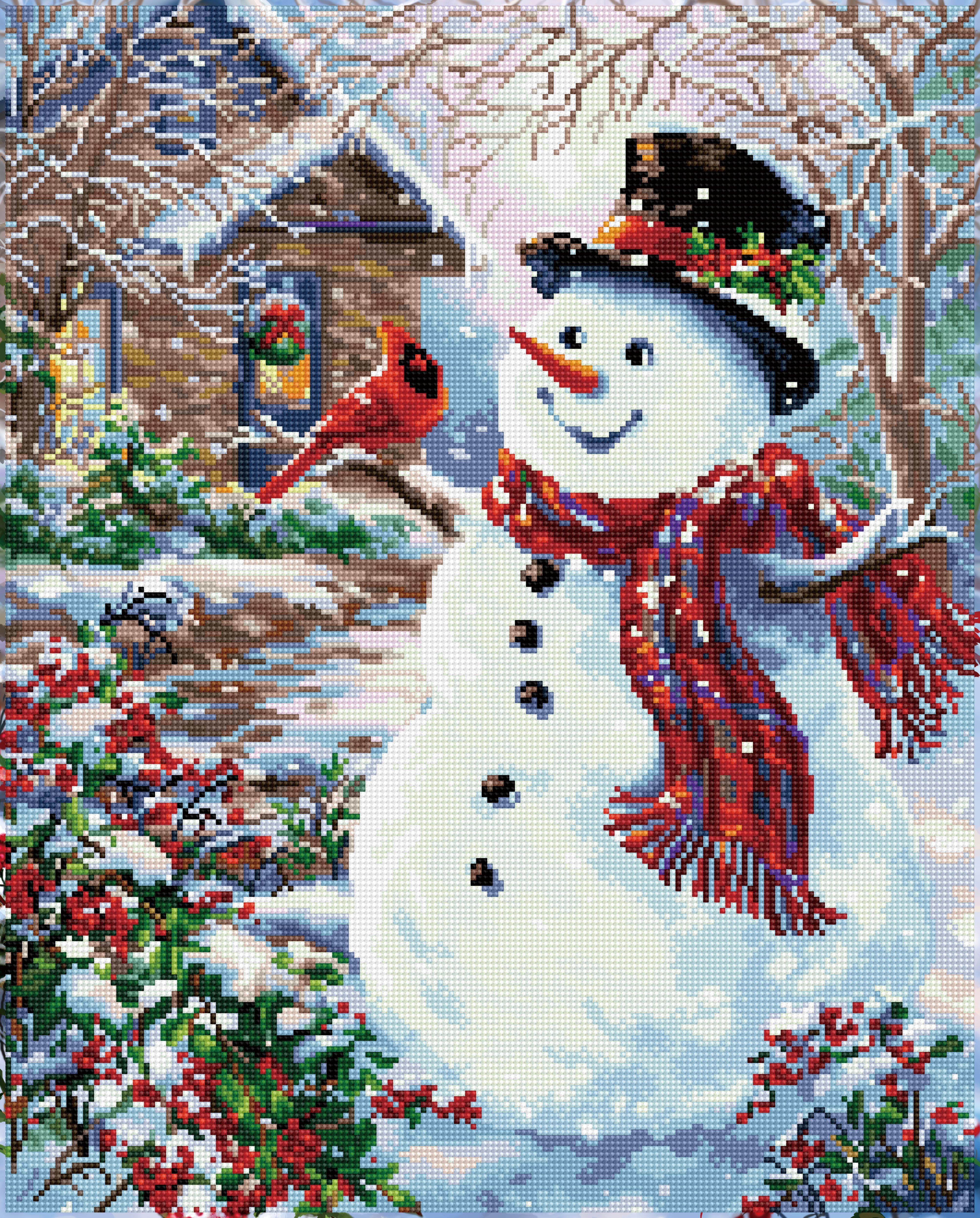 Diamond Dotz® Snowman & Feathered Friend Diamond Painting