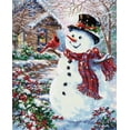 thumbnail image 1 of Diamond Dotz Kits - Snowman & Feathered Friend, Full Drill, Round Dotz, Diamond Painting Kits, Diamond Art Kits for Adults, Gem Art,  Diamond Art, Diamond Dotz Kits, 24.4"x19.7", 1 of 6