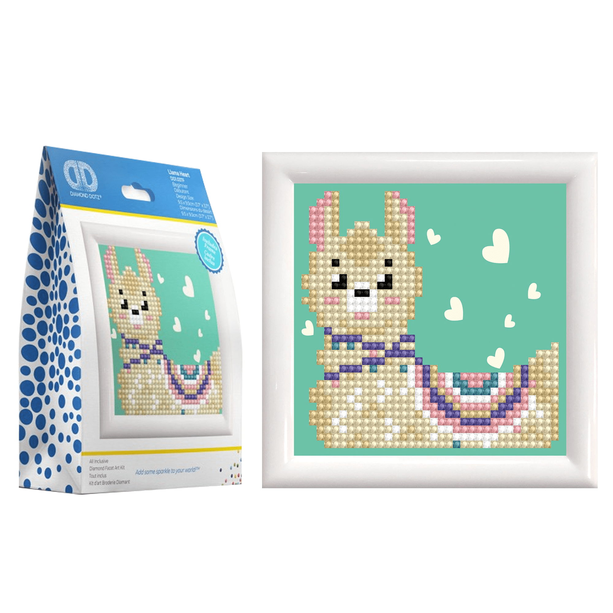 Diamond Dotz LLama Heart Animal Diamond Painting Kits for Adults - Diamond Art Kits a Relaxing Creative Craft Kit with Dotz Gems 4"x4"