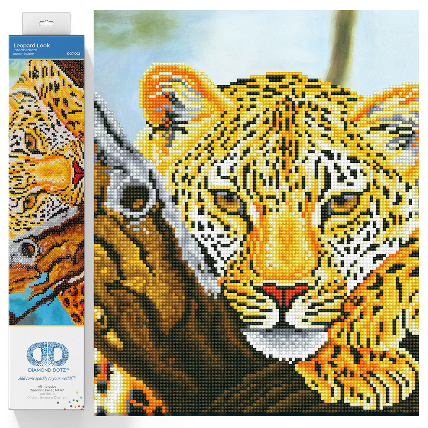 Diamond Dotz Leopard Look Diamond Painting Kits for Adults - Diamond Art Kits a Relaxing Creative Craft Kit with Dotz Gems 14x18