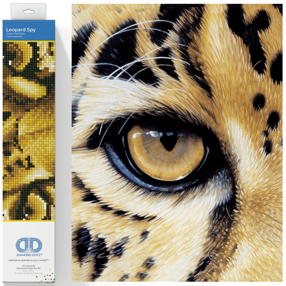 Diamond Dotz Leopard Spy Diamond Painting Kits for Adults - Diamond Art Kits a Relaxing Creative Craft Kit with Dotz Gems 5.9x16.5