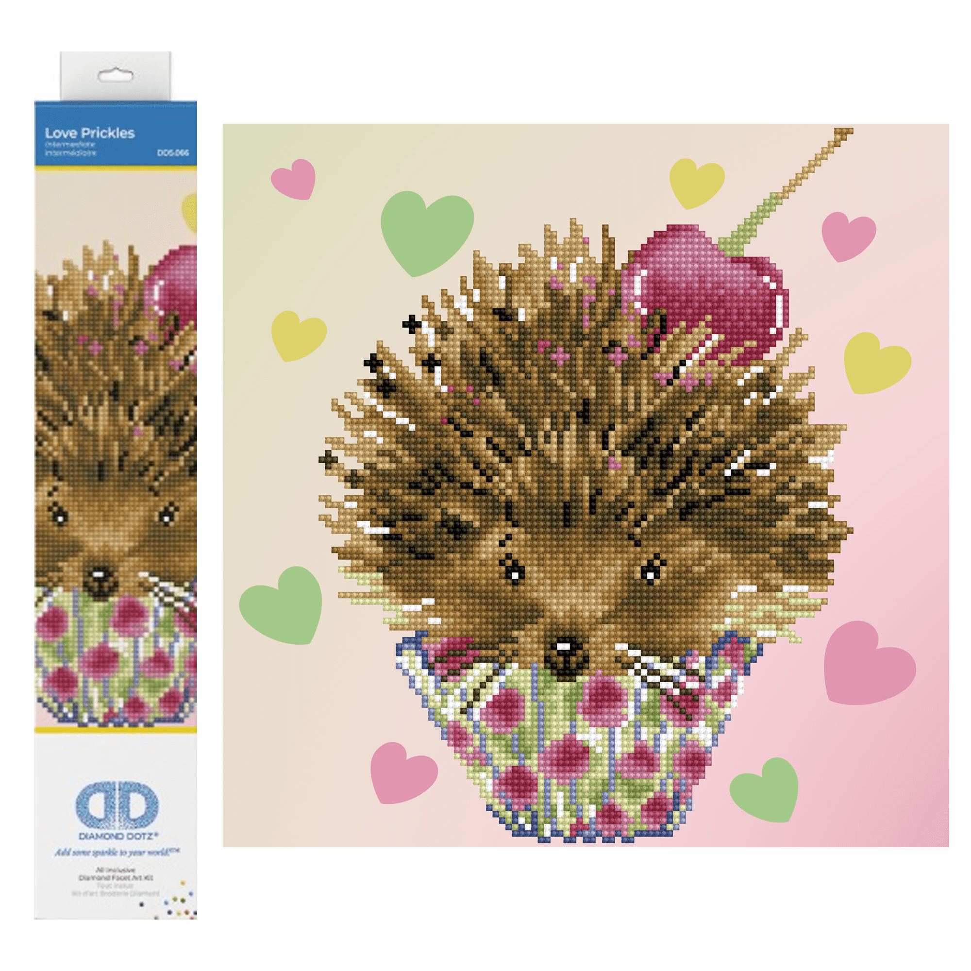 Diamond Dotz Love Prickles HedgeHog Diamond Painting Kits for Adults - Diamond Art Kits a Relaxing Creative Craft Kit with Dotz Gems 12.6"x12.6"