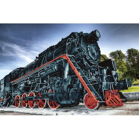 Diamond Dotz Magnificent Engine Train Diamond Painting Kits for Adults - Diamond Art Kits a Relaxing Creative Craft Kit with Dotz Gems 15.8"x23.6"