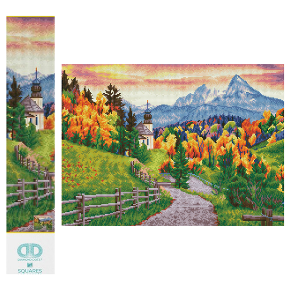 Diamond Dotz Maria Gern Church Bavaria Mountain Diamond Painting Kits for Adults - Diamond Art Kits a Relaxing Creative Craft Kit with Dotz Gems 26.4"x20.5"