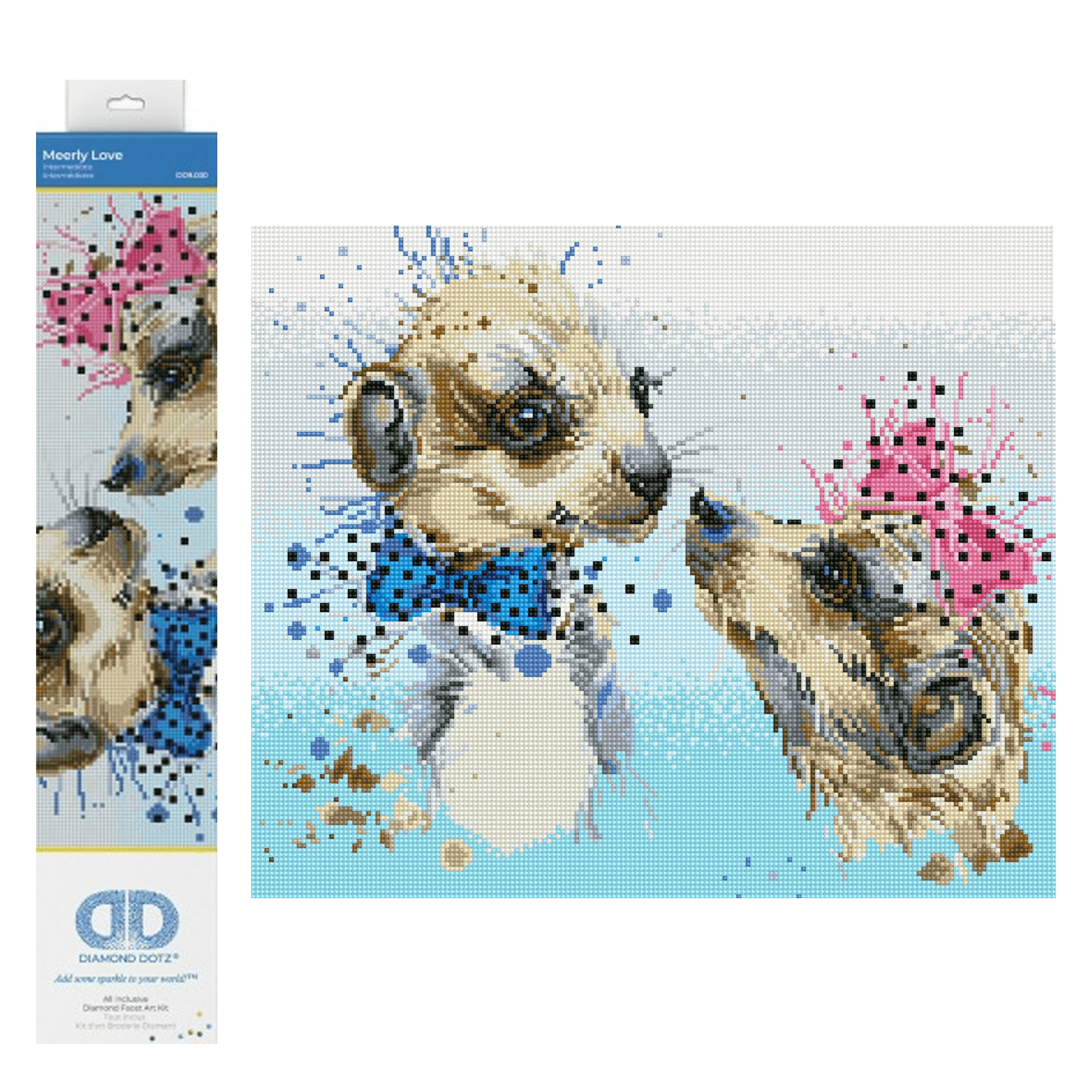 Diamond Dotz Meerly Love Meerkat Diamond Painting Kits for Adults - Diamond Art Kits a Relaxing Creative Craft Kit with Dotz Gems  16.5"x19.7"