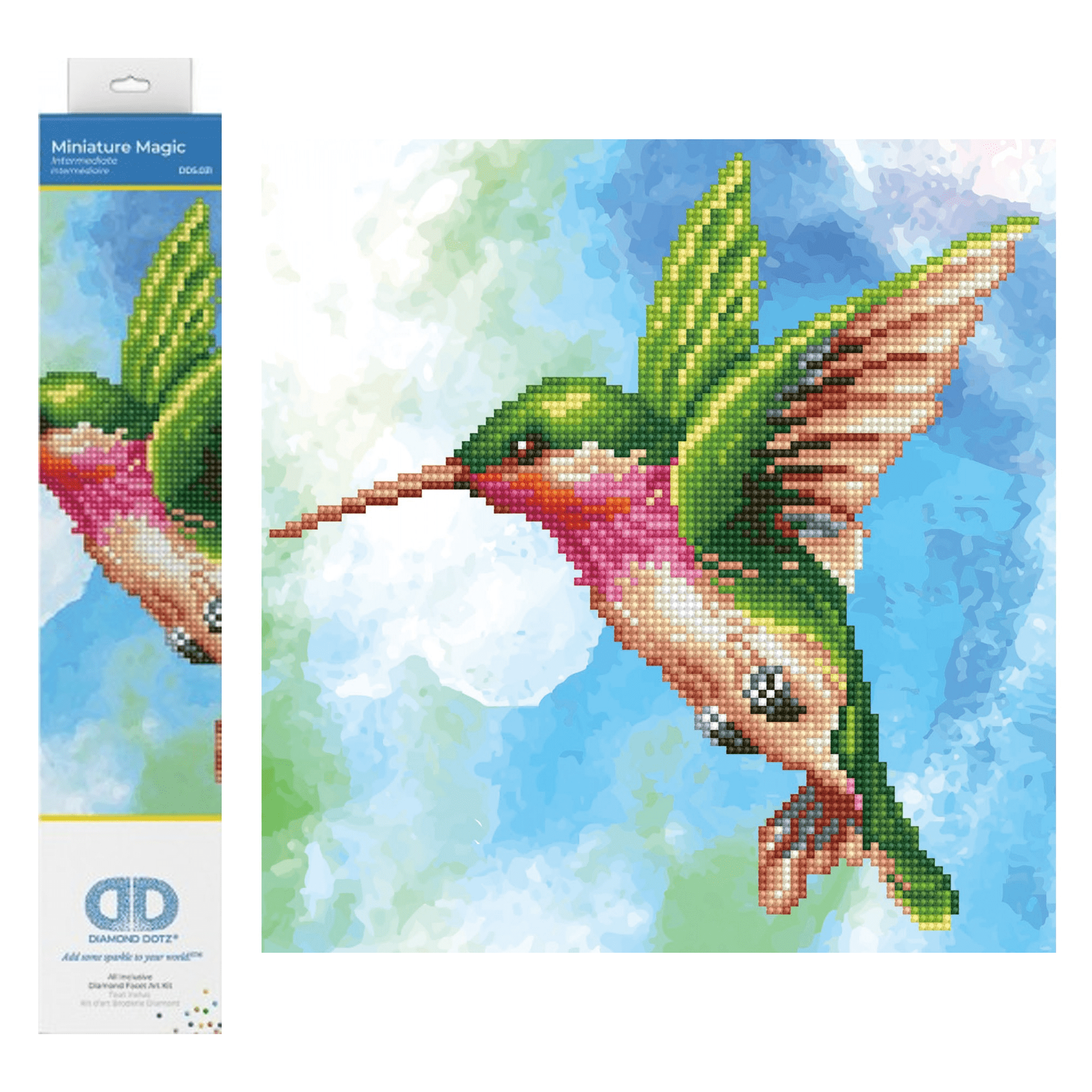 Miniature Magic Hummingbird Diamond Painting Kit with Colorful Gems