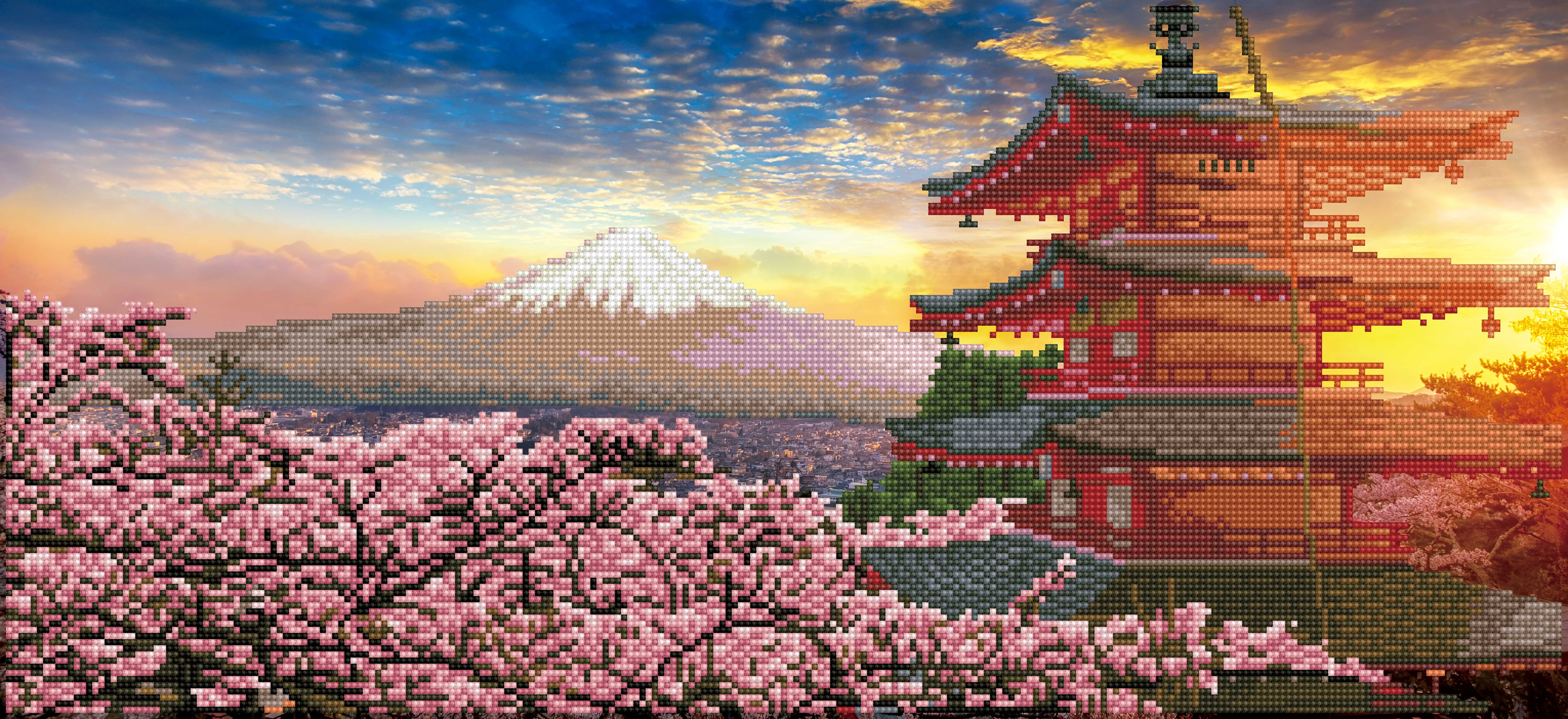 Mount Fuji and Chureito pagoda at sunset- Japan