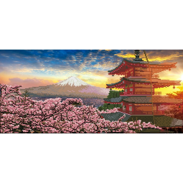 Diamond Dotz Mount Fuji and Chureito pagoda at sunset, Japan