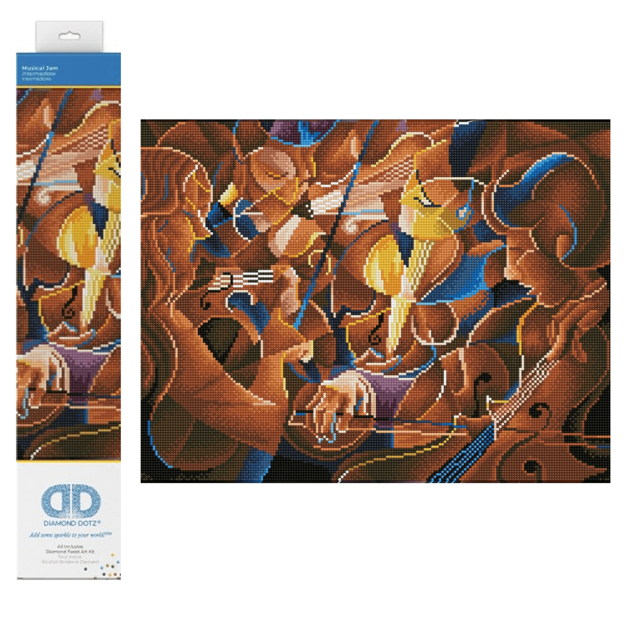 Diamond Dotz Musical Jam Symphony Diamond Painting Kits for Adults - Diamond Art Kits a Relaxing Creative Craft Kit with Dotz Gems  22"x16"