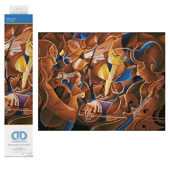 Diamond Dotz Musical Jam Symphony Diamond Painting Kits for Adults - Diamond Art Kits a Relaxing Creative Craft Kit with Dotz Gems 22"x16"