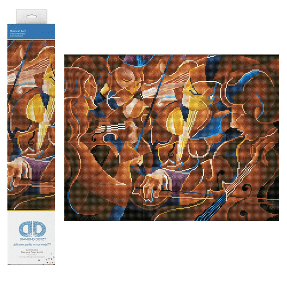 Diamond Dotz Musical Jam Symphony Diamond Painting Kits for Adults - Diamond Art Kits a Relaxing Creative Craft Kit with Dotz Gems 22"x16"