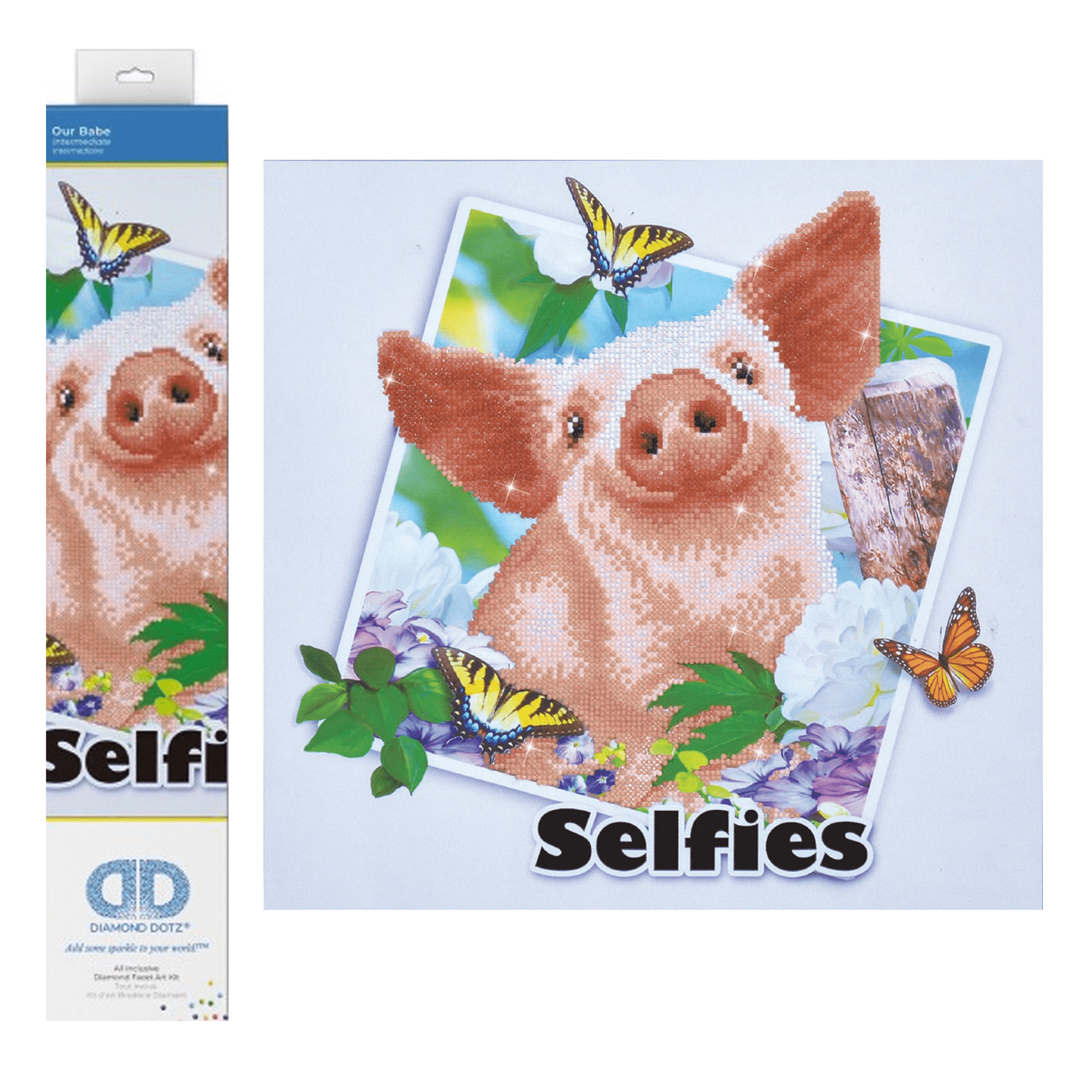 Diamond Dotz Our Babe Pig Diamond Painting Kits for Adults - Diamond Art Kits a Relaxing Creative Craft Kit with Dotz Gems 15.7"x16.5"
