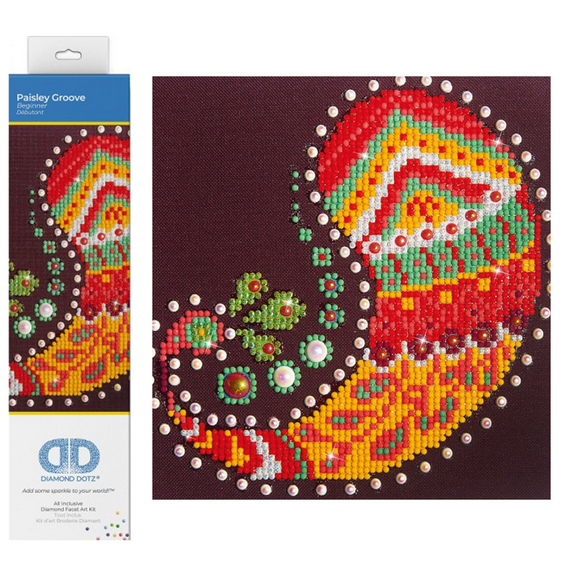 Diamond Dotz Paisley Groove Pattern  Diamond Painting Kits for Adults - Diamond Art Kits a Relaxing Creative Craft Kit with Dotz Gems 7.9"x7.9"