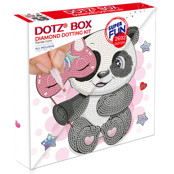 Diamond Dotz Panda Corn Diamond Painting Kits for Adults - Diamond Art Kits a Relaxing Creative Craft Kit with Dotz Gems 8.7x8.7